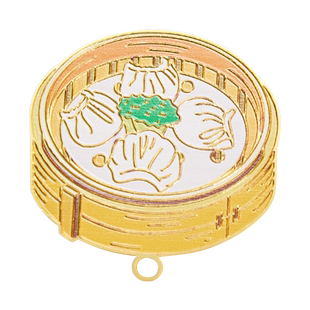 「一盅两件」 港粤早茶文化书签【虾饺】黄铜吊坠金属书签广州文创礼品手信创意纪念品经典茶楼点心周边收藏文化礼物 中商文?