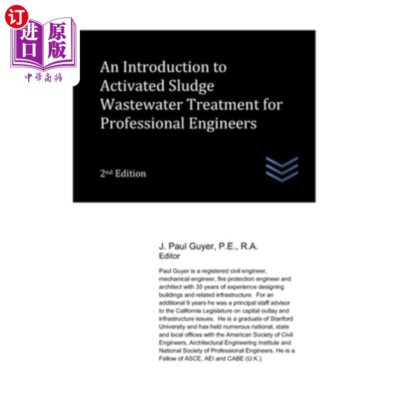 海外直订An Introduction to Activated Sludge Wastewater Treatment for Professional Engine 给专业工程师的活性污泥废水