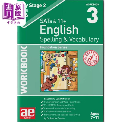 现货 KS2英语拼写与词汇练习册3 基础水平 KS2 Spelling & Vocabulary Workbook 3 Foundation Level 英文原版含答案【中商原版】