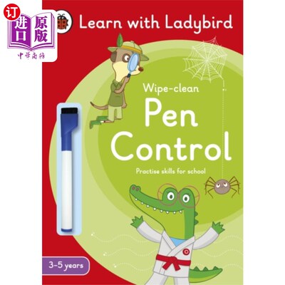 海外直订Pen Control: A Learn with Ladybird Wipe-Clean Ac... 笔控制:学习与瓢虫擦拭清洁活动手册3-5年