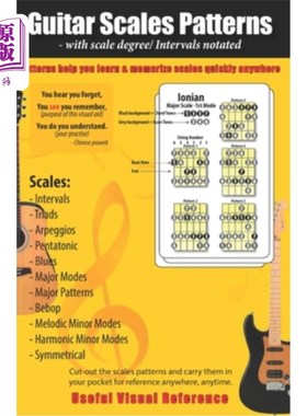 海外直订Guitar Scales Patterns with scale degree/ intervals notated 有刻度度/音程标记的模式