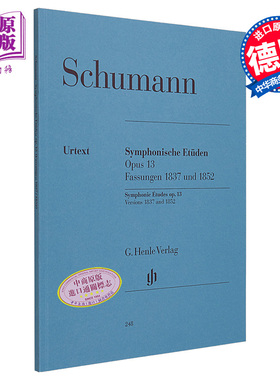 亨乐原版 舒曼 交响练习曲 op13 钢琴独奏 带指法 Schumann Symphon. Etüden op. 13 HN248 进口艺术【中商原版】