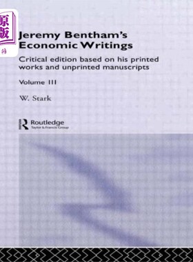 海外直订Jeremy Bentham's Economic Writings 边沁的经济学著作