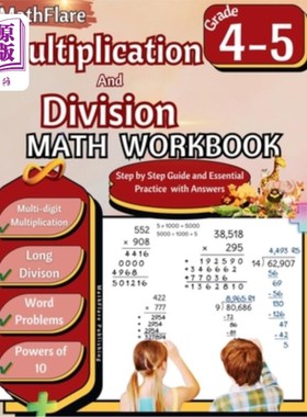 海外直订Multiplication and Division Math Workbook 4th and 5th Grade: Multi-Digit Multipl 四年级和五年级乘法和除法数