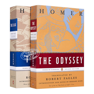 荷马经典作品豪华毛边版两本套 英文原版 Homer 奥德赛 伊利亚特 【中商原版】