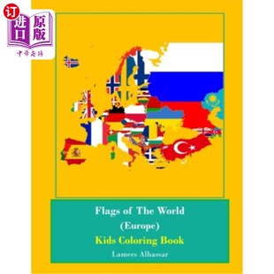 海外直订Flags Of The World (Europe) Kids Coloring Book 世界旗帜(欧洲)儿童彩绘书