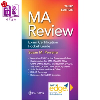 海外直订医药图书Ma Review: Exam Certification Pocket Guide 马回顾:考试认证口袋指南