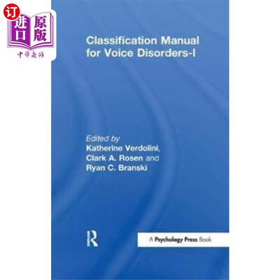 海外直订Classification Manual for Voice Disorders-I 语音障碍分类手册- 1