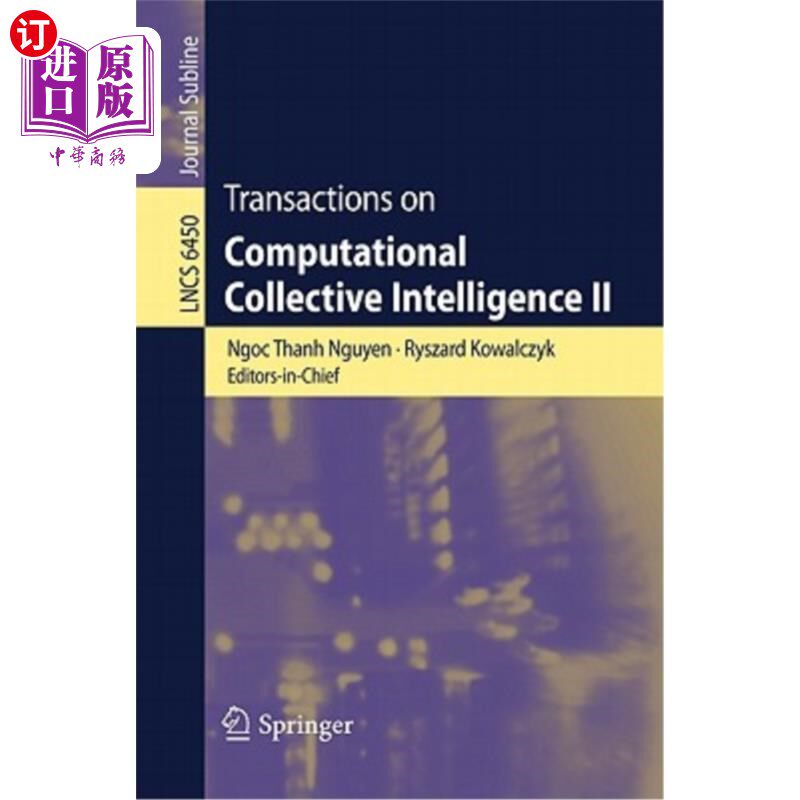 海外直订Transactions on Computational Collective Intelligence II 计算集体智能交易2