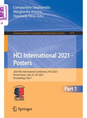 海外直订Hci International 2021 - Posters: 23rd Hci International Conference, Hcii 2021,  第二十三届Hci国际会议，Hc