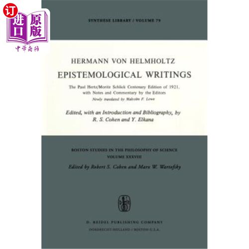 海外直订Epistemological Writings: The Paul Hertz/Moritz Schlick Centenary Edition of 192 认识论著作:1921