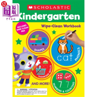 海外直订Kindergarten Wipe-Clean Workbook 幼儿园擦拭手册