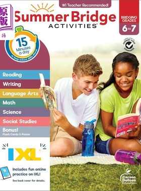 新版美国IXL暑期衔接活动手册 六年级-七年级 Summer Bridge Activities Grades 6-7 暑假练习 英文原版进口图书【中商原版】