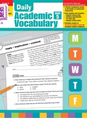 海外直订Daily Academic Vocabulary Grade 5 [With Transparencies] 五年级日常学术词汇[带幻灯片]