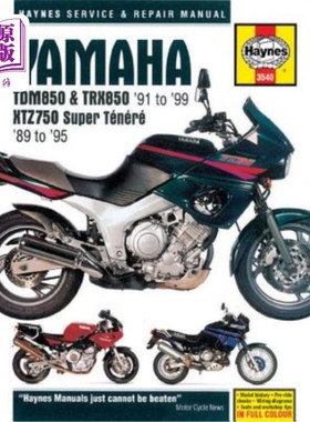 海外直订Yamaha Tdm850 & Trx850 '91 to '99 and Xtz750 Super Tenere '89 to '95 雅马哈Tdm850和Trx850 '91至9