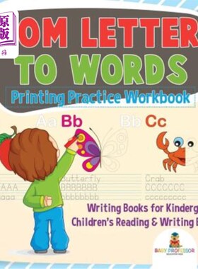 海外直订From Letters to Words - Printing Practice Workbook - Writing Books for Kindergar 从信到字-印刷练习册-幼儿园