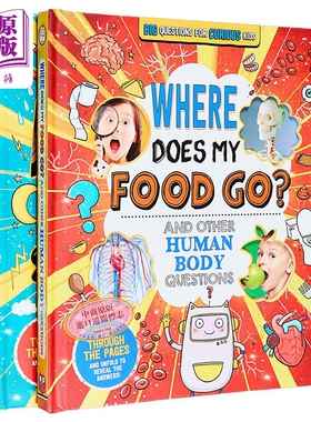 好奇孩子们的有趣科普2册 Fascinating Facts for Curious Kids 我的食物去哪里为什么天空是蓝色 英文原版纸板书【中商原版?