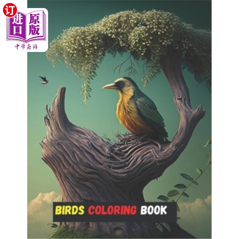 海外直订Birds Coloring book: Unique and Amazing Beautiful Designs Relaxing Coloring Book 鸟类填色书:独特而令人惊叹