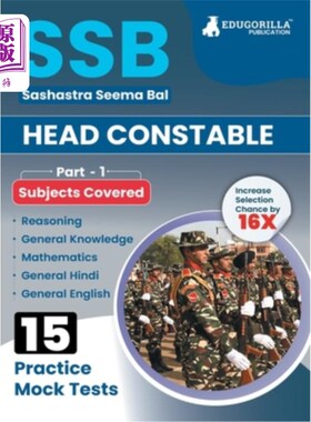 海外直订SSB Head Constable Book 2023 (English Edition) - 15 Full Length Mock Tests with  SSB警长书2023