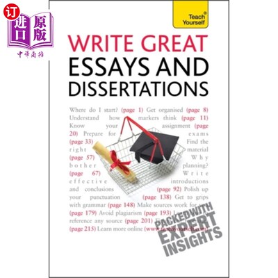 海外直订Write Great Essays and Dissertations: Teach Your... 写好文章和论文:自学