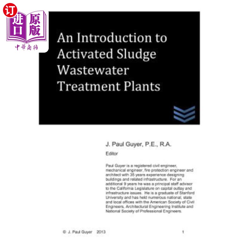 海外直订An Introduction to Activated Sludge Wastewater Treatment Plants 活性污泥污水处理厂简介