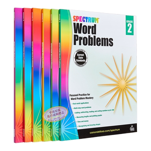 现货 美国新课标教辅 光谱练习册 数学文字应用题系列6册 2-7年级 Spectrum Word Problems Grade 2-7 CarsonDellosa【中商原版】