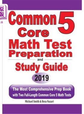 海外直订Common Core 5 Math Test Preparation and Study Guide: The Most Comprehensive Prep 共同核心5数学考试准备和学