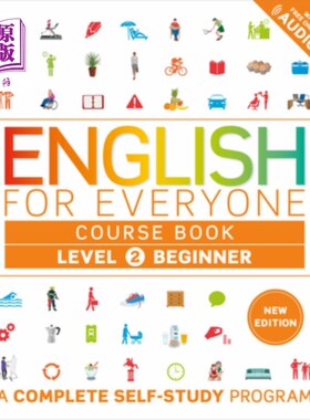 海外直订English for Everyone Course Book Level 2 Beginner: A Complete Self-Study Program 人人英语教程第2级初学者：