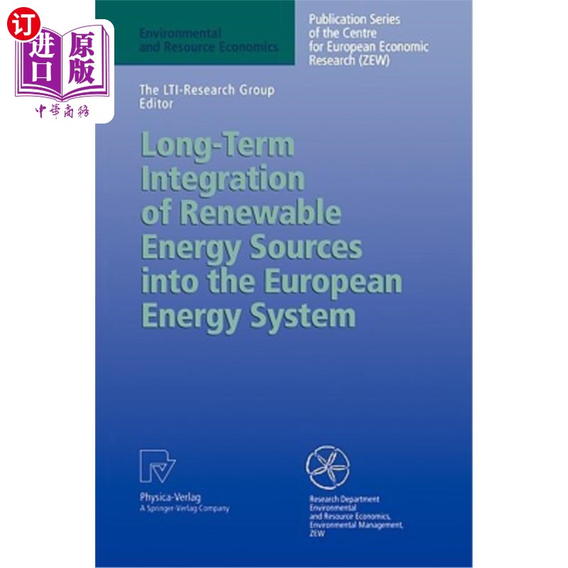 海外直订Long-Term Integration of Renewable Energy Sources Into the European Energy Syste 将可再生能源长期纳入欧洲能