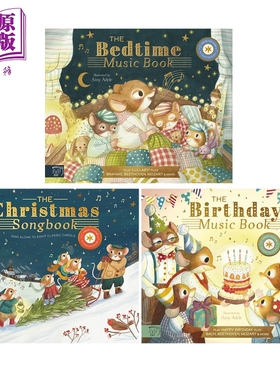 预售 Amy Adele发声书 共3册 睡前名曲精选The Bedtime Music Book 生日/新年的歌声Songbook 英文原版 亲子童书音乐书【中商原版?