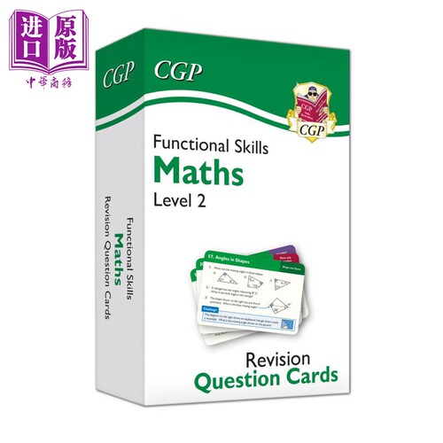 现货 英国原版CGP教辅 新功能技能数学修订问题卡2级 New Functional Skills Maths Revision Question Cards Level2【中商原版】