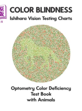 海外直订医药图书Color Blindness Ishihara Vision Testing Charts Optometry Color Deficiency Test B 色盲石原视力测试图