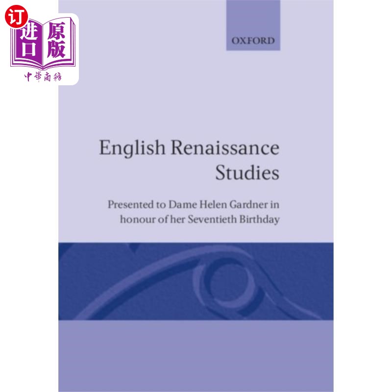 海外直订English Renaissance Studies 英国文艺复兴研究