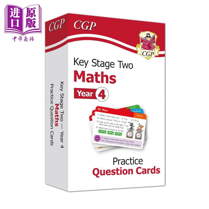 现货 英国原版CGP教辅 New KS2 Maths Practice Question Cards Year 4 新版 KS2 数学练习题卡 四年级【中商原版】