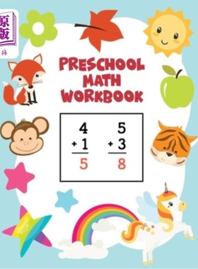 海外直订Preschool Math Workbook: Learn Numbers 1-20 with Number Tracing, Counting, Match 幼儿数学练习册:学习数字1-2