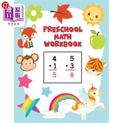 海外直订Preschool Math Workbook: Learn Numbers 1-20 with Number Tracing, Counting, Match 幼儿数学练习册:学习数字1-2