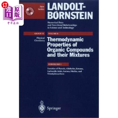 海外直订Densities of Phenols, Aldehydes, Ketones, Carboxylic Acids, Amines, Nitriles, an 酚、醛、酮、羧酸、胺、腈和