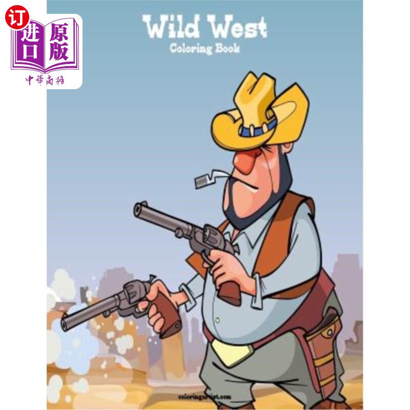 海外直订Wild West Coloring Book 1 野生西部着色书1