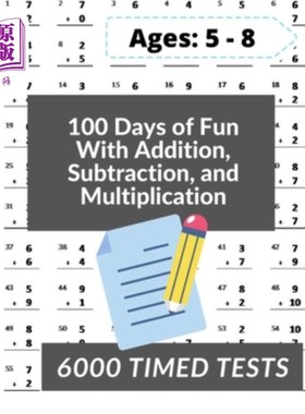 海外直订100 Days of Fun With Addition, Subtraction and Multiplication: Grades 3-5 Math D