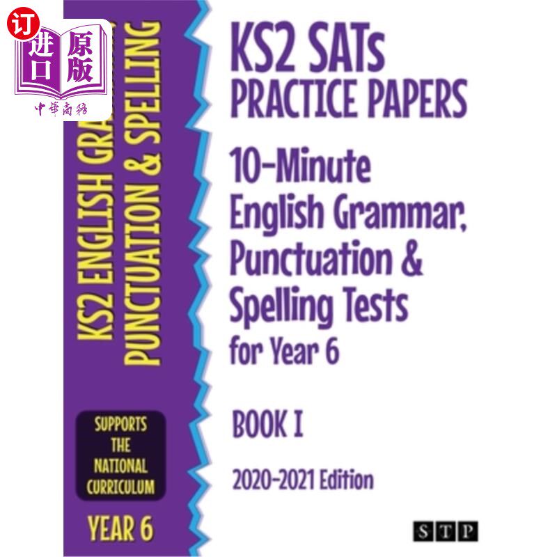 海外直订KS2 SATs Practice Papers 10-Minute English Grammar, Punctuation and Spelling Tes KS2 SATs练习