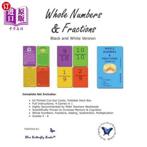 海外直订Whole Numbers & Fractions (Black/White Version) 整数和分数（黑白版）
