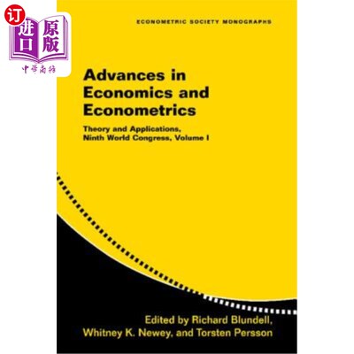 海外直订Advances in Economics and Econometrics: Volume 1: Theory and Applications, Ninth 经济学和计量经济学进展：第