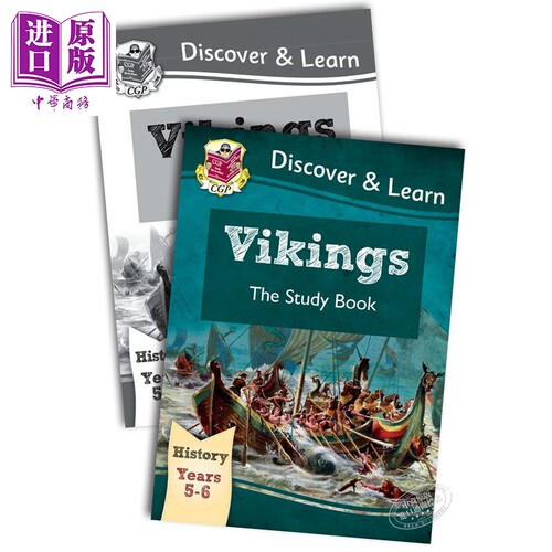 现货 英国CGP小学历史探索与学习系列2册 含练习 KS2 Discover & Learn History:Vikings Study 维京人研究 9-10岁【中商原版】