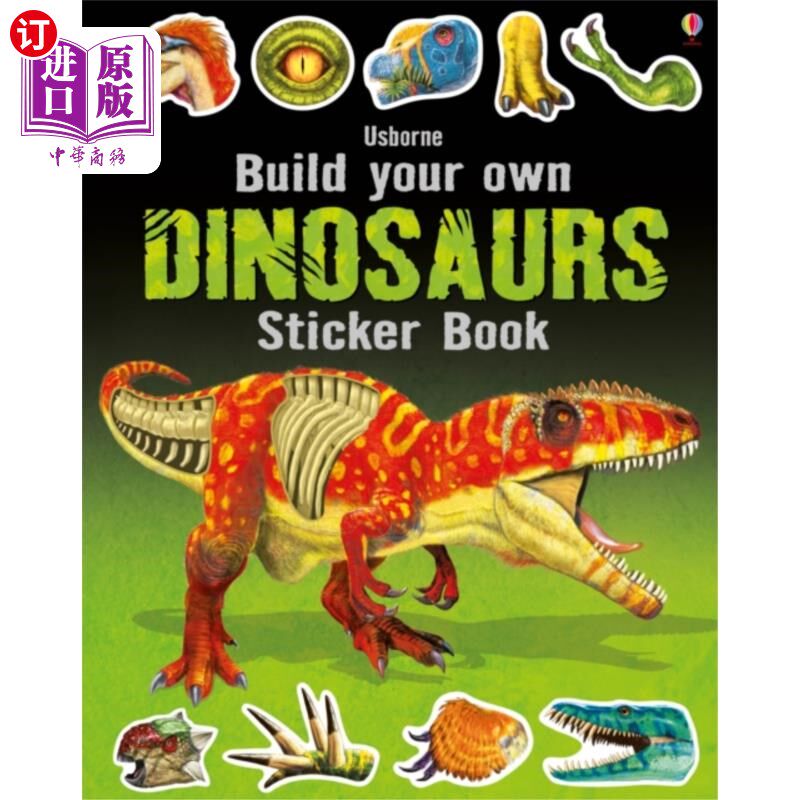 海外直订Build Your Own Dinosaurs Sticker Book 制作你自己的恐龙贴纸书
