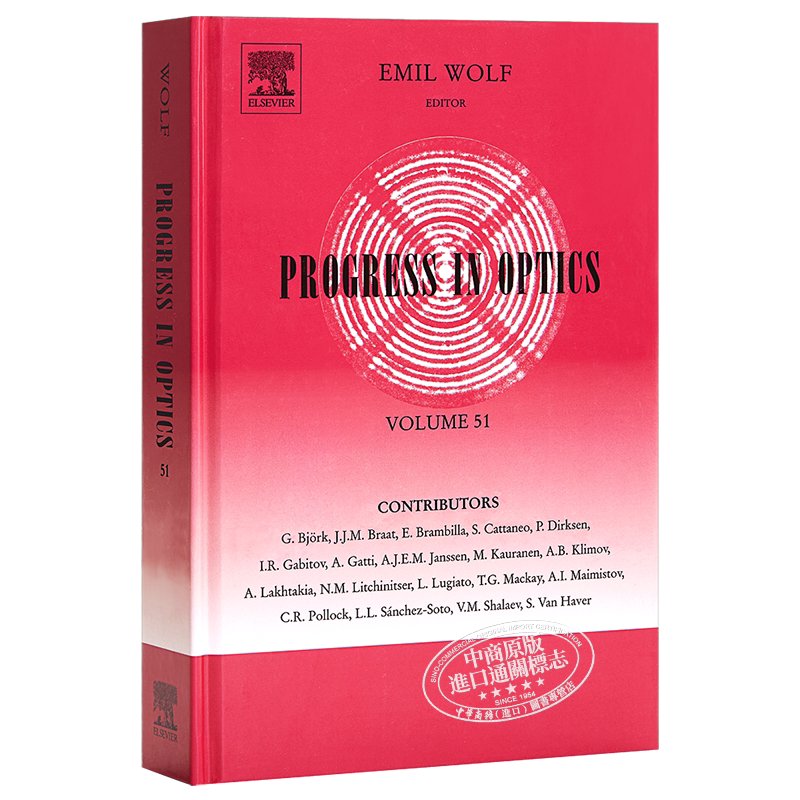 现货 光学进展第51期 英文原版Progress in Optics Volume51 Emil Wolf【中商原版】