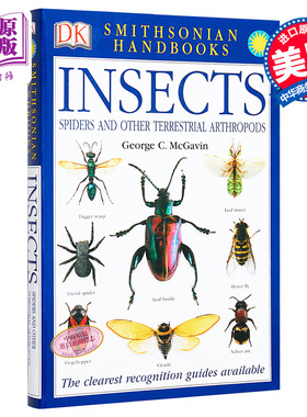 DK 昆虫 全世界550多种昆虫蜘蛛和陆生节肢动物的彩色图鉴 Smithsonian Handbook Insects 英文原版 George C McGavin【中商?