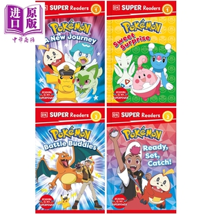 预售 DK超阅小读者 4册 Super Readers Level 1&2 Pokémon 宝可梦 英文原版 卡通动画故事绘本 分级阅读读物 6岁以上【中商原版】