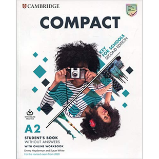 预售 剑桥原版 KET校园版考试备考 Compact学生书+在线练习册 赠送音频 第二版 Compact Key for Schools Students Book 【中商原?