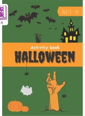 海外直订Activity book halloween: Game book for kids Ages 8 & up - trick or treat - stimu 活动书万圣节：8岁及以上儿