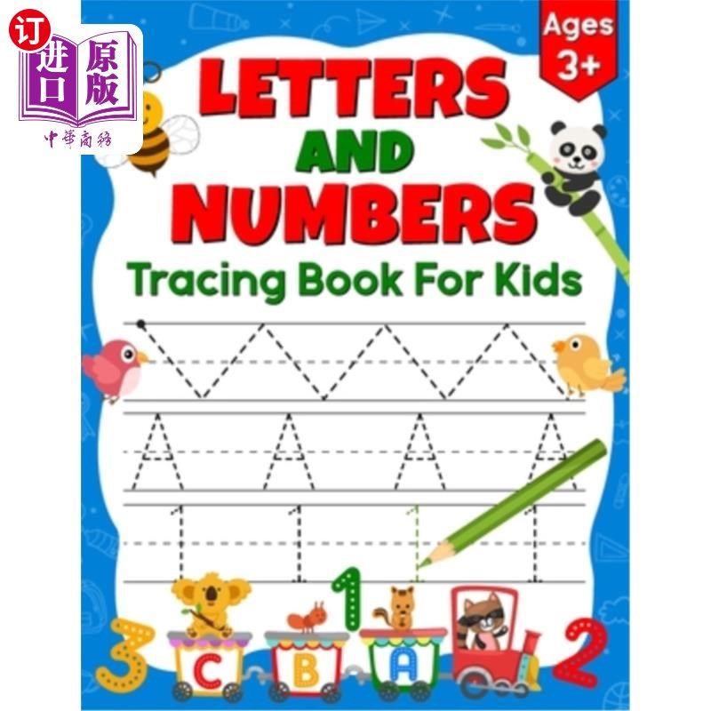 海外直订Letters and Numbers Tracing Book for Kids: Practice Alphabets, Numbers, Lines, S 字母和数字追踪书的孩子：练